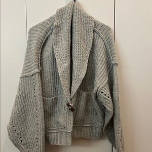 Free People Light Gray Knit Cardigan